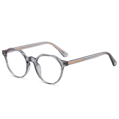 Unisex Eyeglasses Anti Blue Light Glasses Tr90 Round 2084 Anti Blue Light Gmei Optical C6 Transparent Grey  