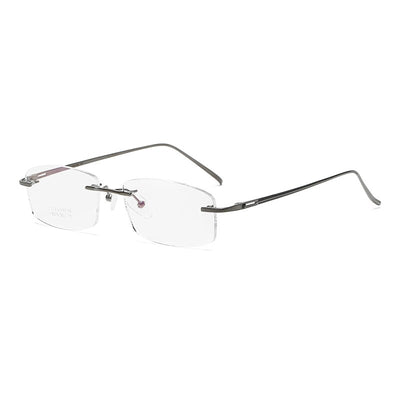 Zirosat 9079 Men's Eyeglasses Titanium Rimless Diamond Trimmed – FuzWeb