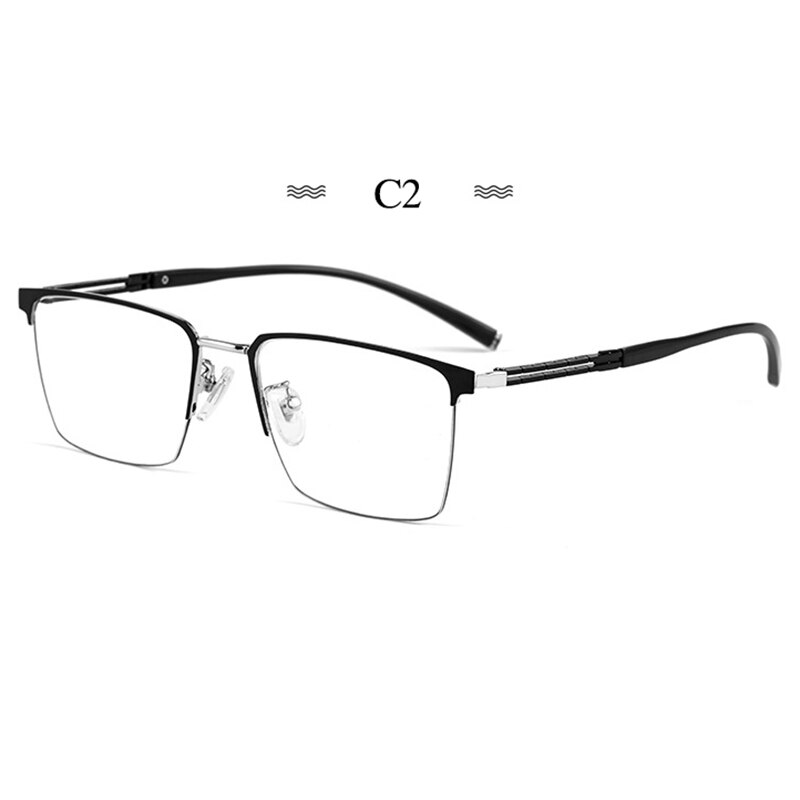 Hotochki Men's Full Rim Square Tr 90 Titanium Frame Eyeglasses T8610t ...