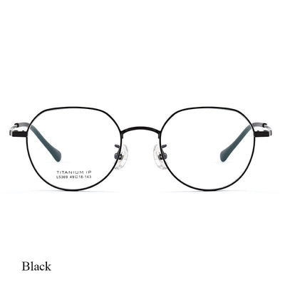 Bclear Unisex Full Rim Polygon Square Titanium Eyeglasses Lb5369 Full Rim Bclear Black  