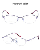 Women Pure Titanium Glasses Luxurious Top Quality Glasses Frame Purple 0662