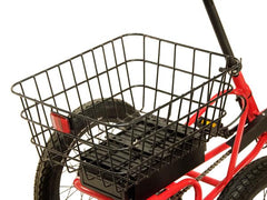The large rear wire basket can hold many items, for your next adventure on a Liberty Trike.