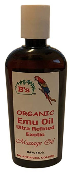 B's Organic Emu Oil Massage Oil 4 fl oz