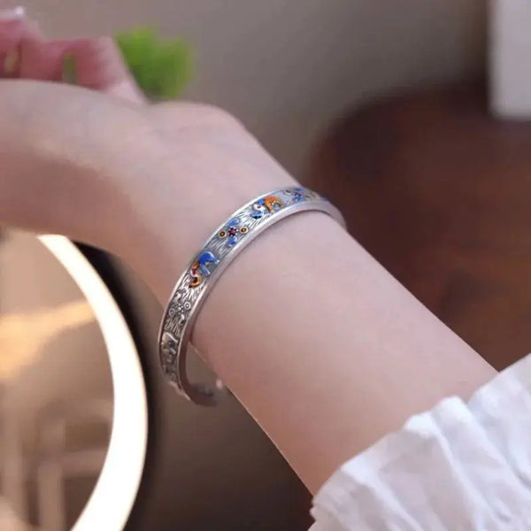 Brazalete de elefante de esmalte colorido