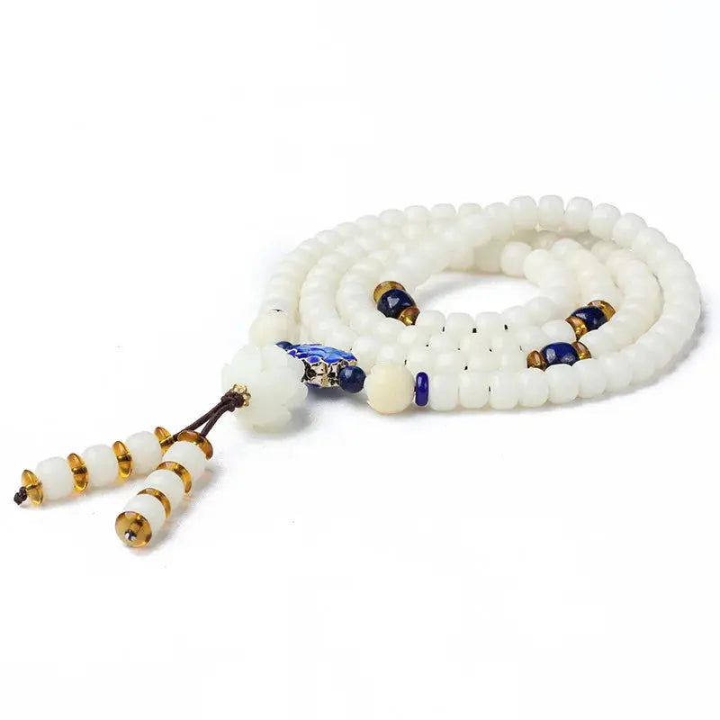 Mala Bodhi de jade blanco