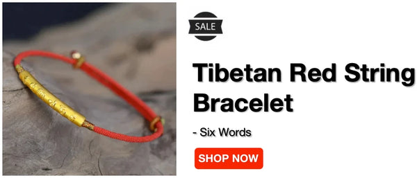 Braccialetto buddista tibetano in corda rossa