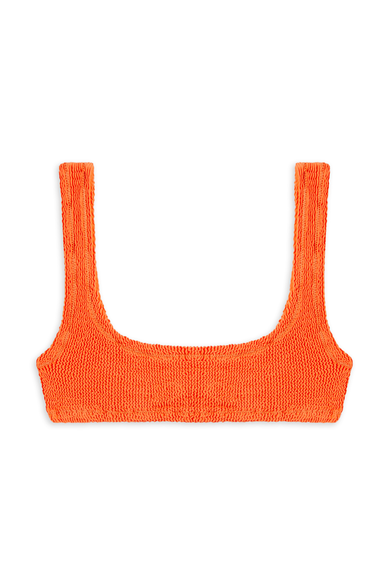 Bikini Ginny Top - Neon Orange Crinkle Fabric 