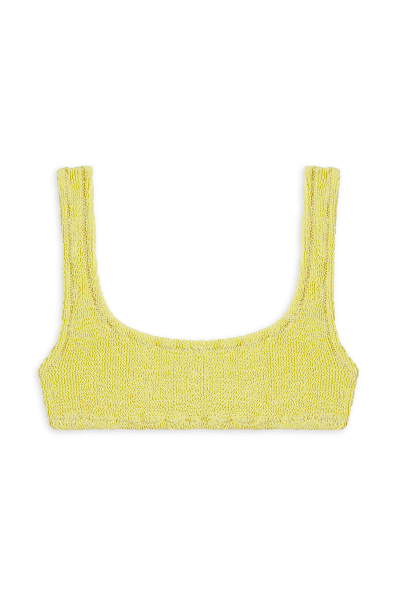 Bikini Ginny Top - Pastel Yellow Crinkle Fabric 