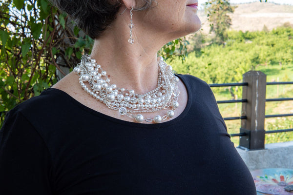 Multi strand pearl necklace