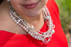 Carolily necklace made of quartz and freshwater pearls
