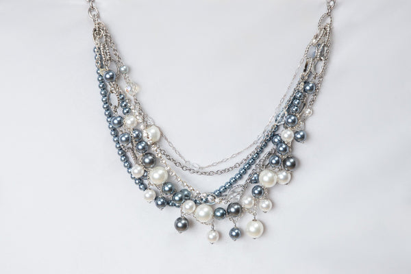 A buyer's guide to pearls- a Carolily Finery statement necklace made from Swarovski Crystal Pearls