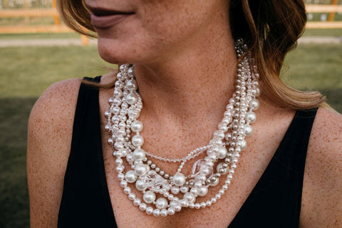 Statement necklaces-audrey necklace-pearls and sterling silver
