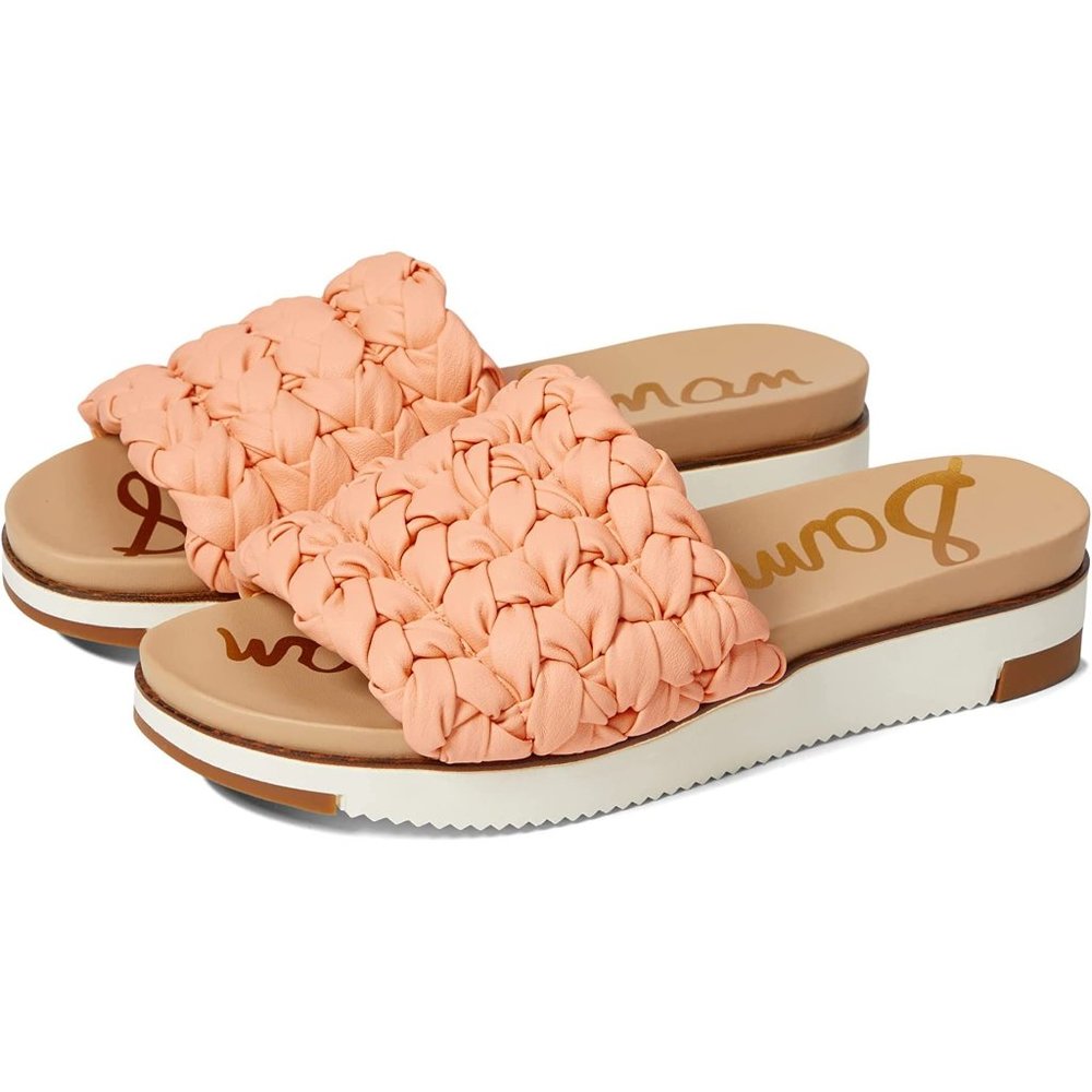Ainslie Peach Braided Slides