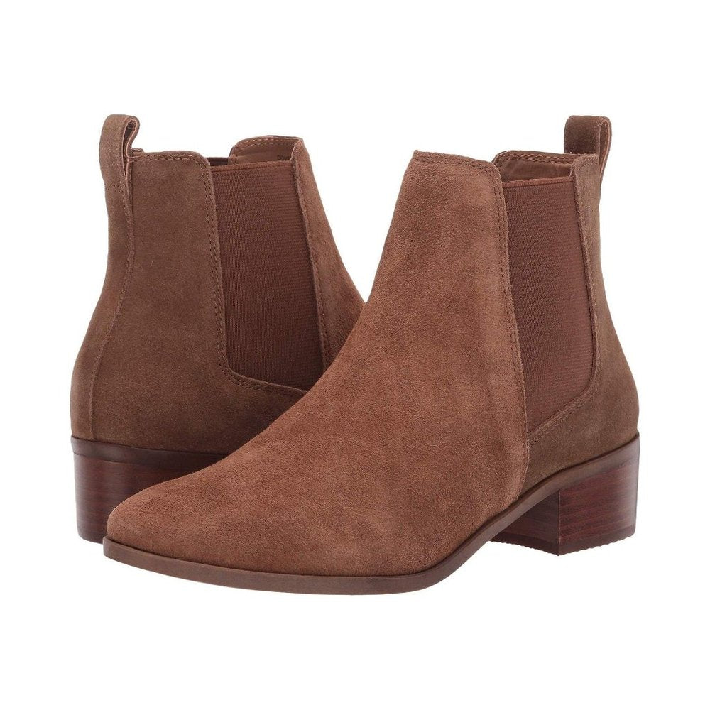 Dover Cognac Suede Ankle Booties