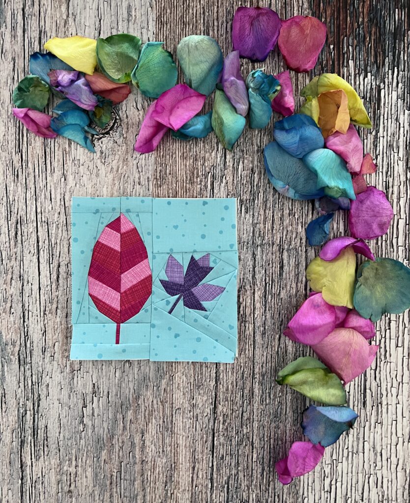 A sweet companion pattern featuring foundation paper pieced leaves