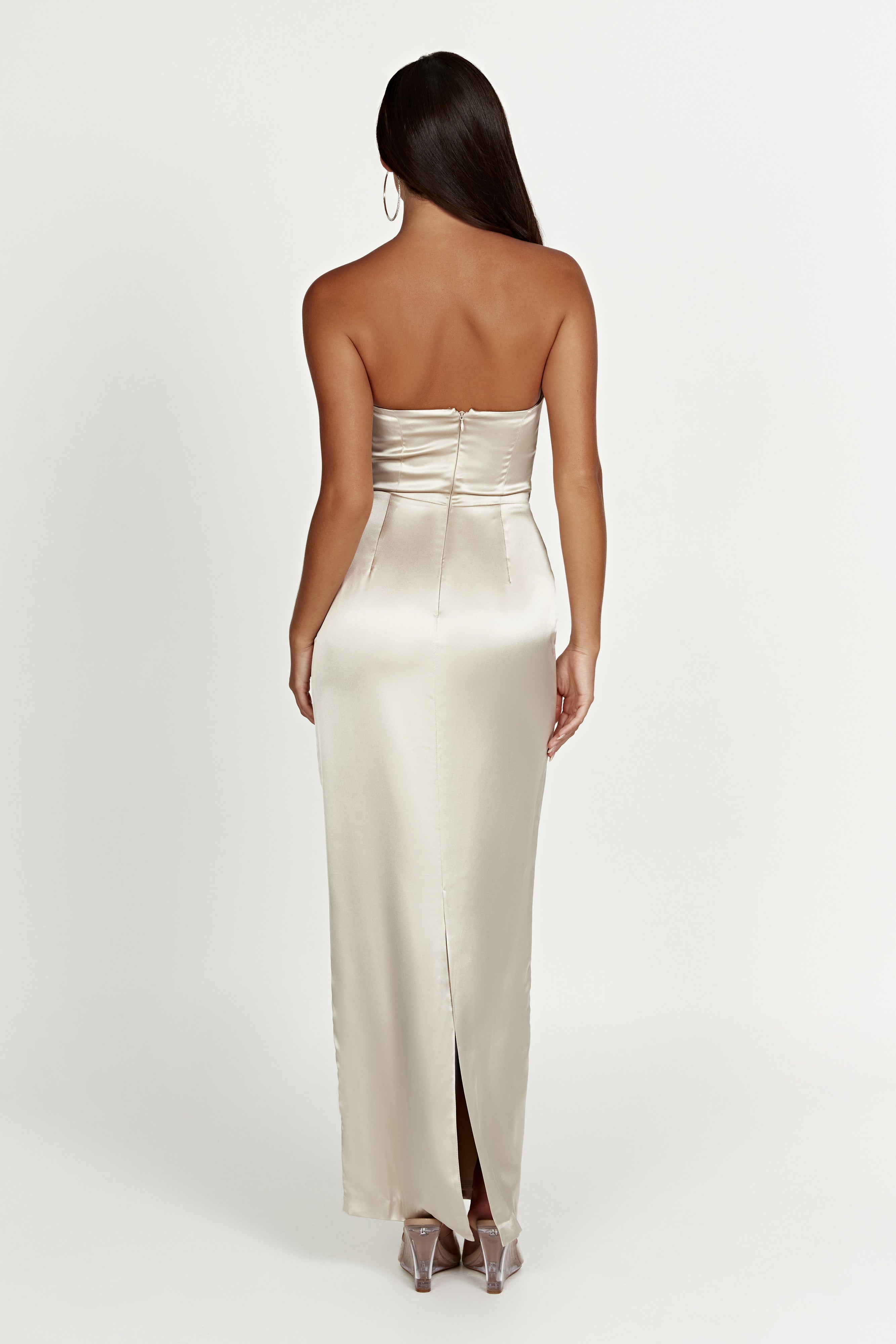 Alanis Strapless Maxi Dress – Champagne