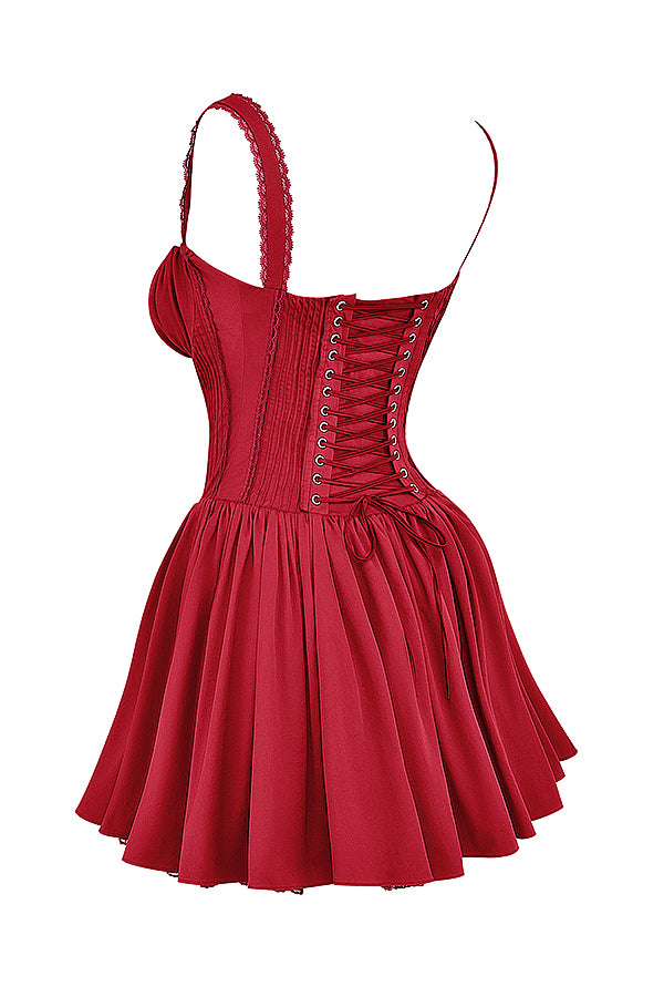 PIETRA CORSET MINI DRESS - Red