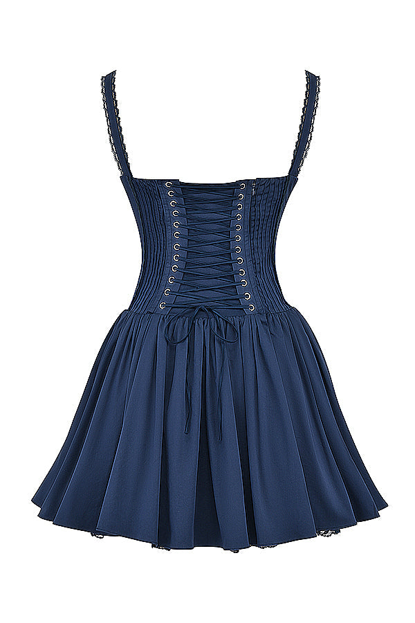 PIETRA CORSET MINI DRESS - Blue