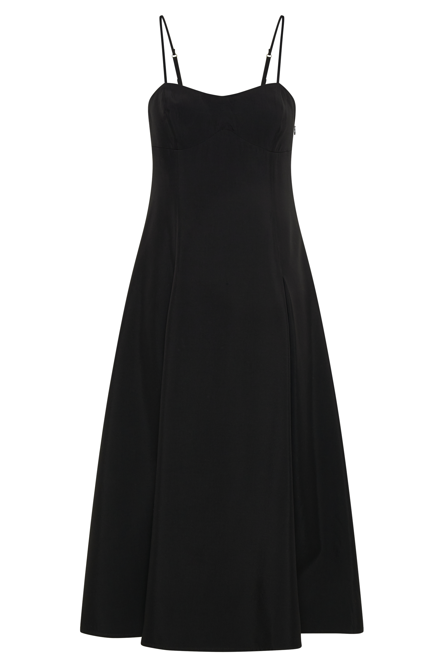 Alaina A-Line Midi Dress - Black