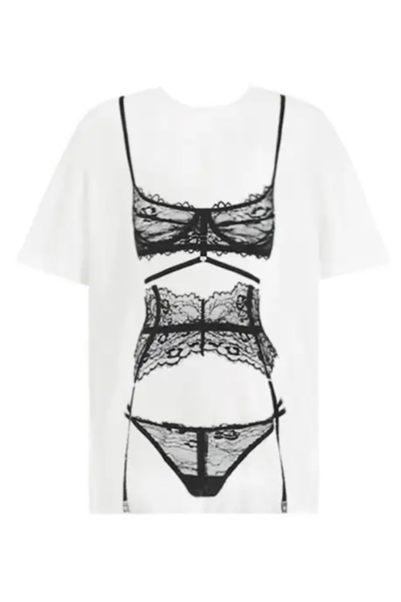 Tammie Oversized Lingerie Graphic T-Shirt