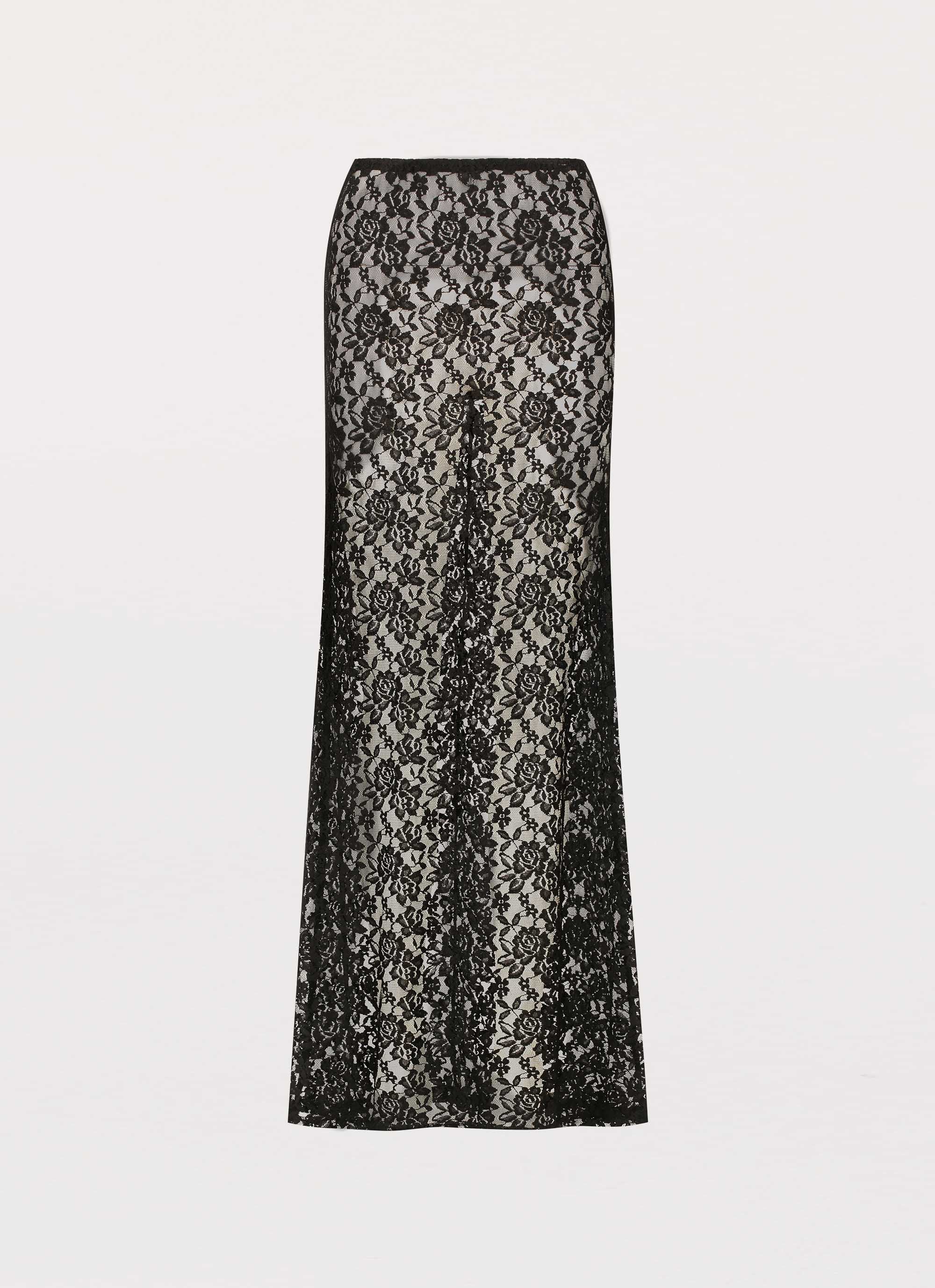 Zephyra Lace Maxi Skirt - Black - Image 3