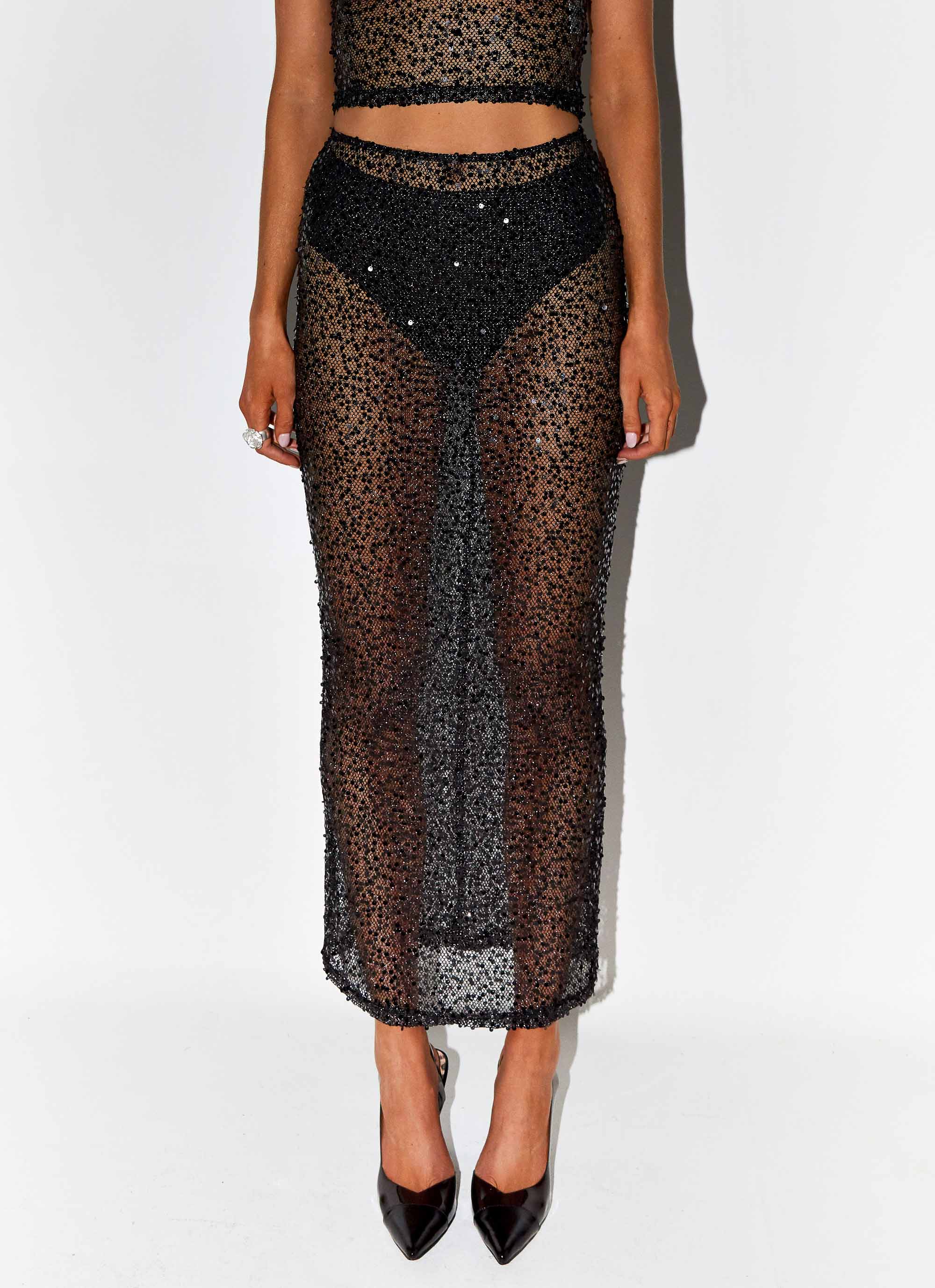 Afterhours Sequin Maxi Skirt - Midnight Stars