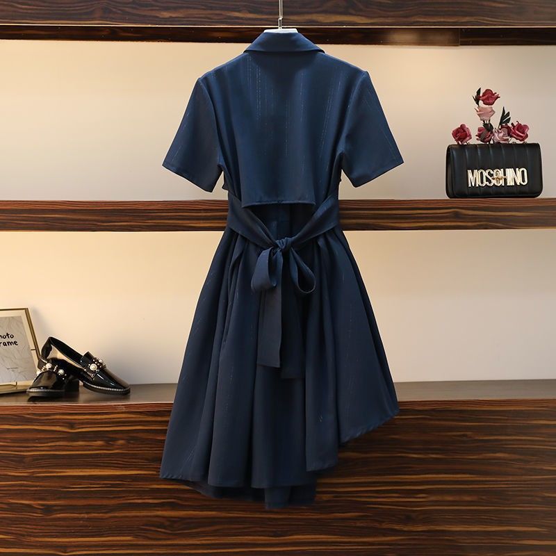 Preppy Bandage Bowknot Asymmetrical Dresses - Image 4