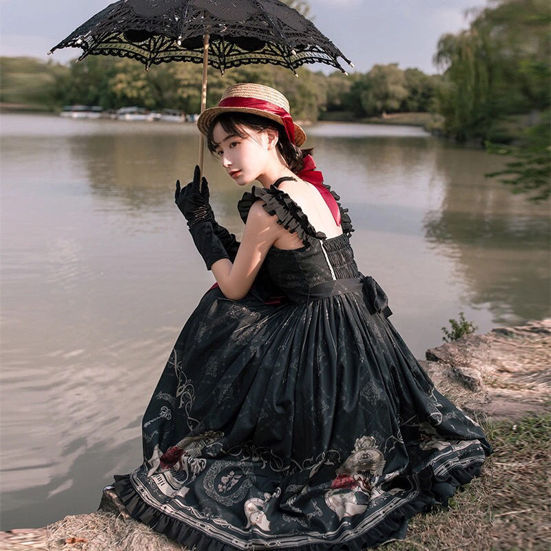 Rose Gothic Style Dark Lolita Dress - Image 4