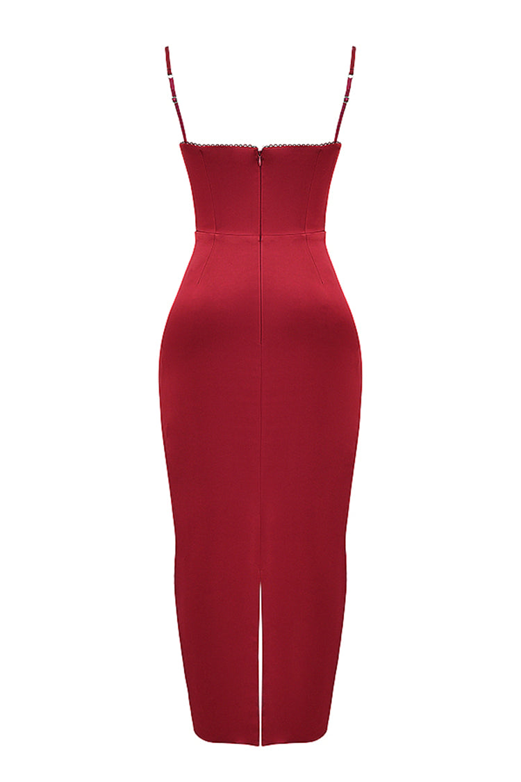 STEFANIA RUBY CORSET MAXI DRESS - Red