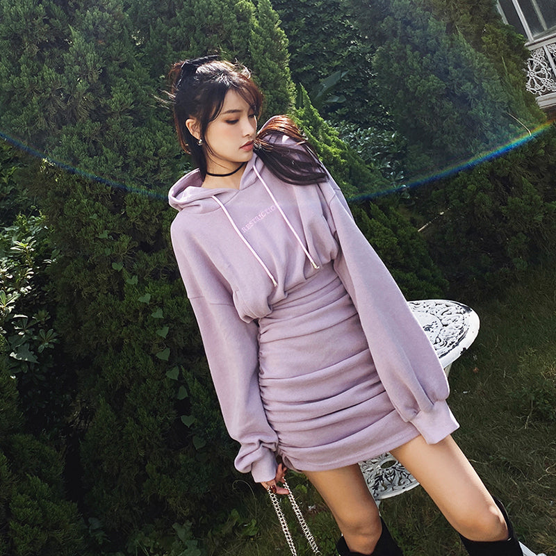 Kitty Cat Ears Drawstring Sweatshirt Hooded Dress - Image 8