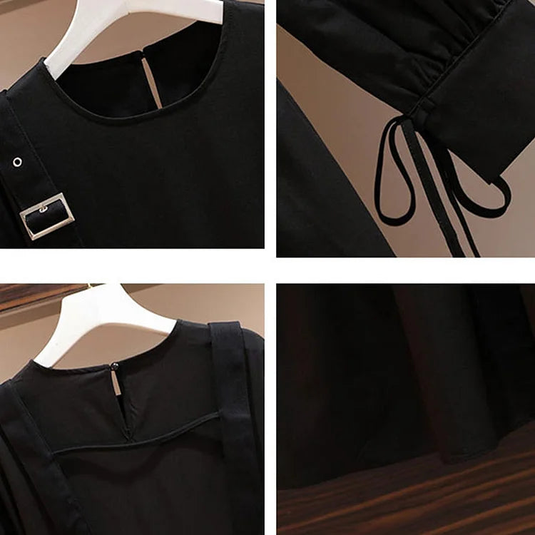 High Waist Ruffle Hem A-Line Lolita Dress - Image 12