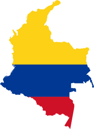 Shape and flag of Colombia
