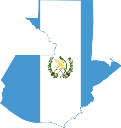 Shape and flag of Guatemala