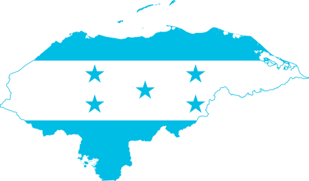 Shape and flag of Honduras