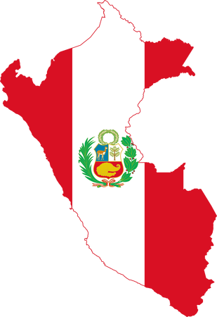 Shape and flag of Peru