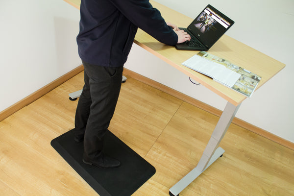 Worker using a Standing Desk Mat