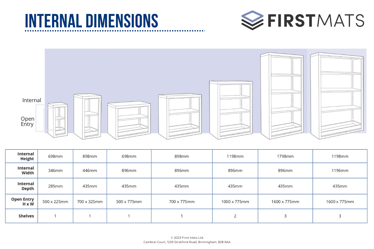 COSHH Cabinet internal dimensions