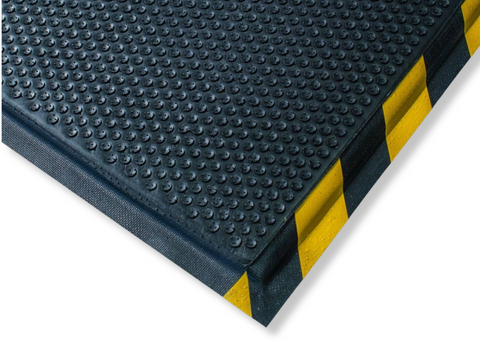 Choice 3' x 5' Black Rubber Finger-Scraper Top Anti-Fatigue Mat - 1/2 Thick