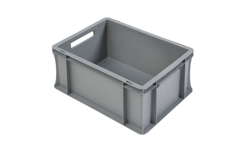 Stackable storage bin with hinged lid, 15L, Plastic File Cabinet:  Streamlined Office Storage