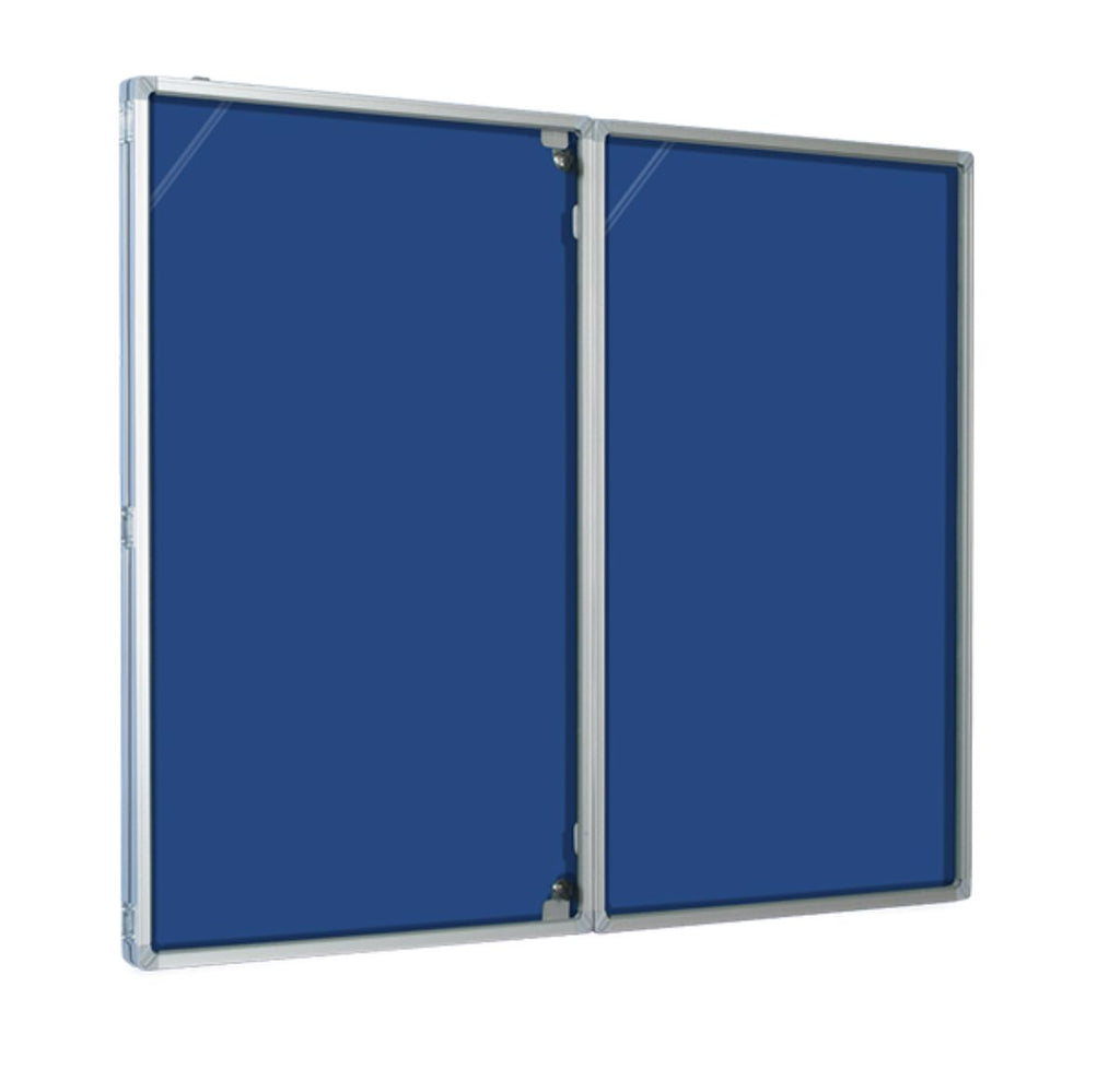 Lockable Aluminium-Framed Two-Door Notice Board