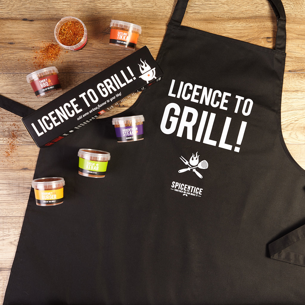 Licence To Grill Gift Set & Apron Bundle