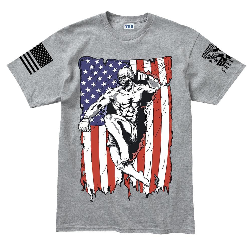 Mens American Fighter T Shirt Forged From Freedom