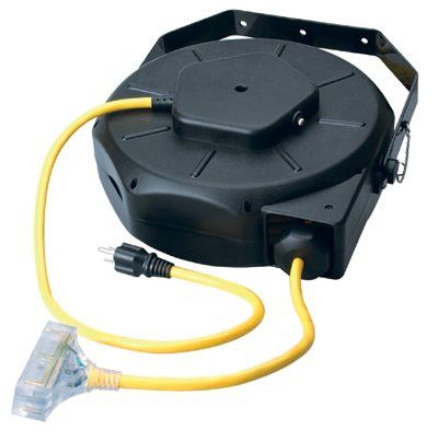 COXREELS PC10-3012-F Compact Power Cord Reel with Duplex GFCI Industrial  Receptacle, 30' x 12 AWG, 20 Amps, 115V