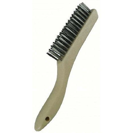 Weldmark Shoe Handle Scratch Brush, 4 x 16 Rows, Stainless Steel Wire  WM601416