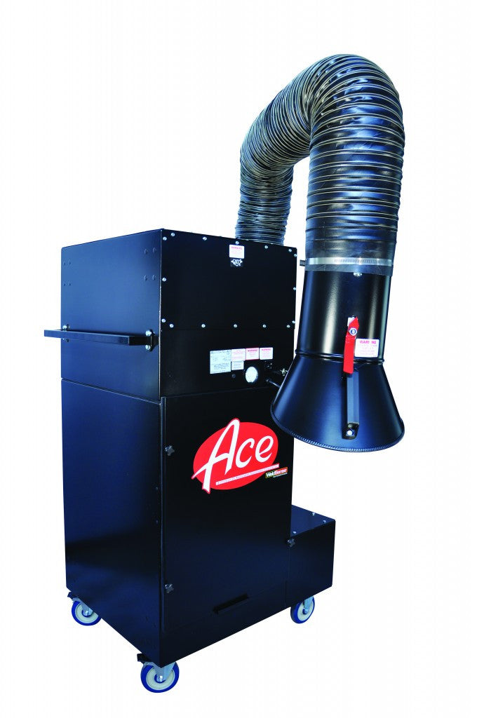 Ace 73851 Mobile Fume Extractor w/ Cleanable Filter, 10ft Arm, 950 CF