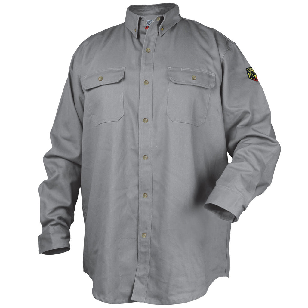 Revco WF2110-GY Gray TruGuard® 300 FR Cotton Long Sleeve Work Shirt ...