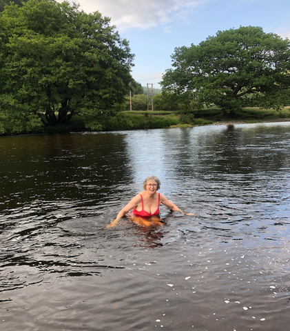 swimming in the river