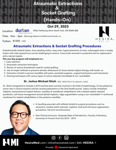 Atraumatic Extractions & Socket Grafting (Hands-on) course