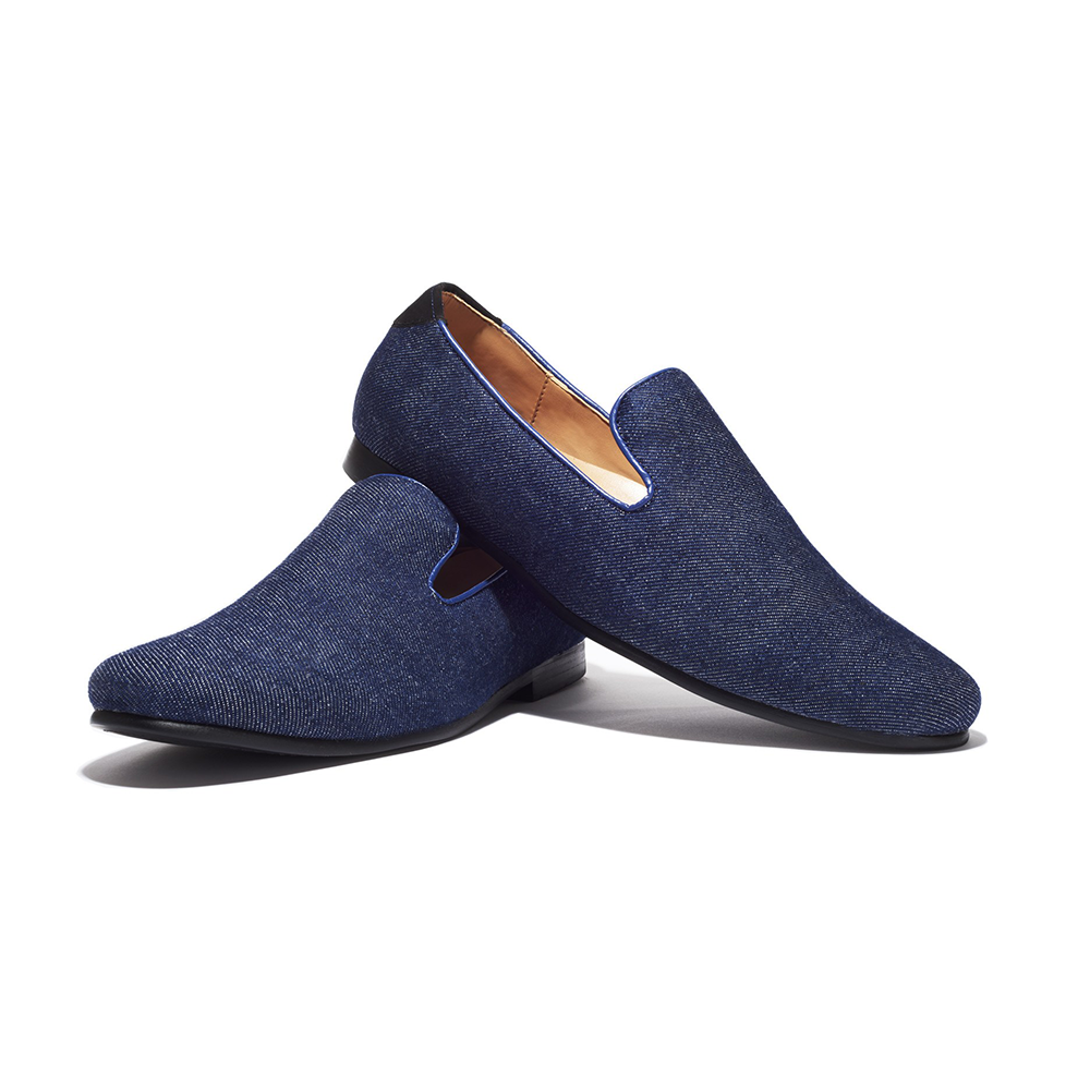 blue denim loafers