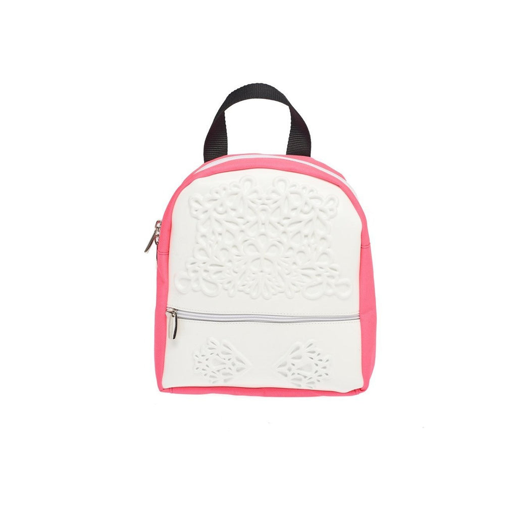 pink company backpack